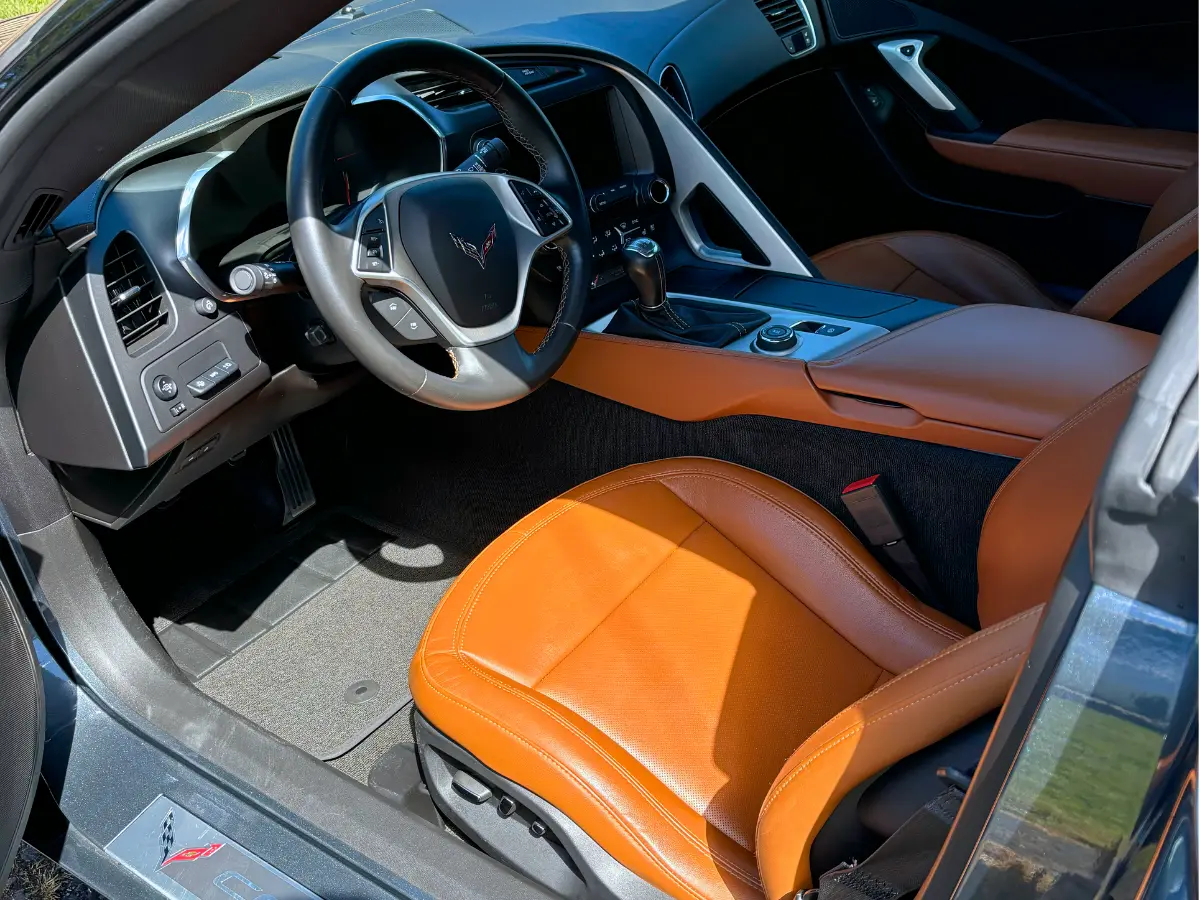Immaculate Corvette interior after professional cleaning
